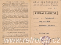 Průkazka Dělnické akademie